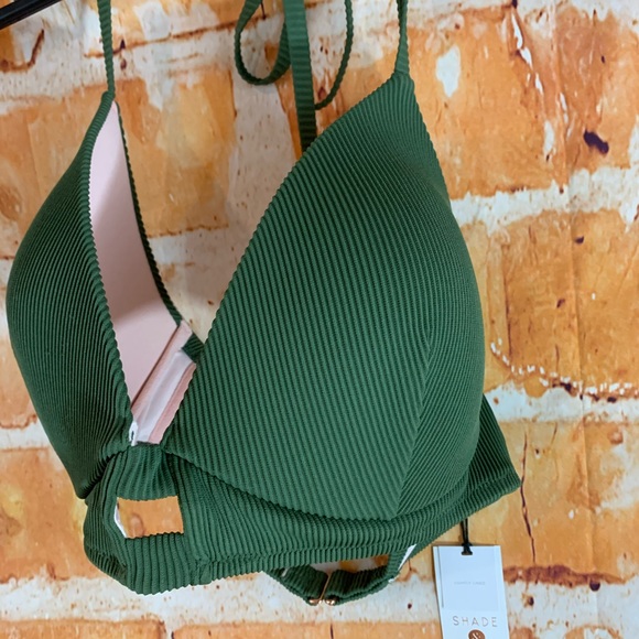 SOLD OUT!!Lightly Lined Ribbed Long Line Triangle Bikini Top - Picture 10 of 12